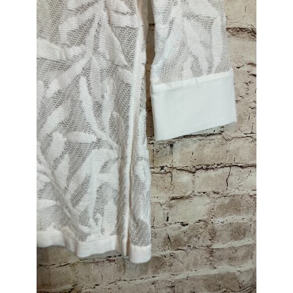 Nic + Zoe Top Womens Small White Mesh Semi Sheer Beachy Tropical Coquette Zip - Picture 8 of 14